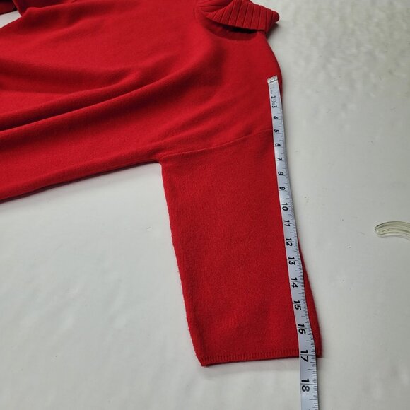 Pomander Place Vivianne Dress Womens S Red‎ Shimmer Turtleneck 3/4 Sleeve Mini - Picture 12 of 13